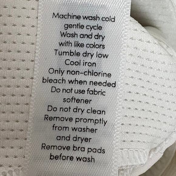 Athleta Zone Bra White Powervita Fabric Strappy Back Removable Cups Size Medium - Picture 7 of 9